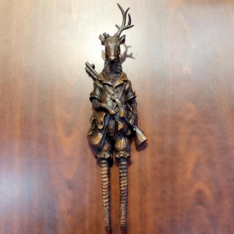 Двухрожковый коричневый крючок Олень дисконт Large Resin Deer Hook Brown discount