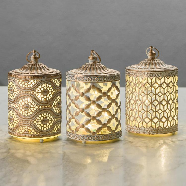 Set Of 3 Led Lantern Nala Small