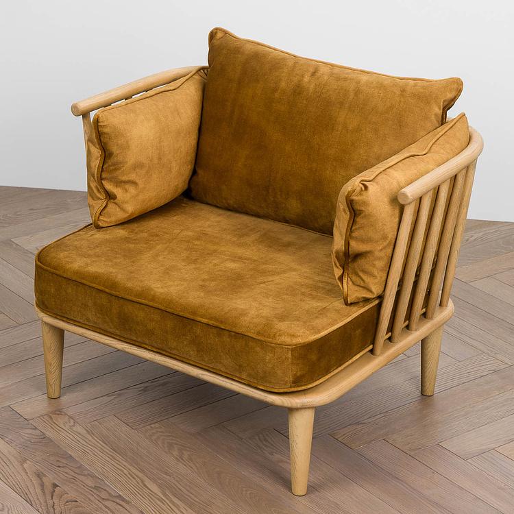 Кресло Maldives Chair, Bleached Oak ткань Autumn Brown Light - ракурс 5