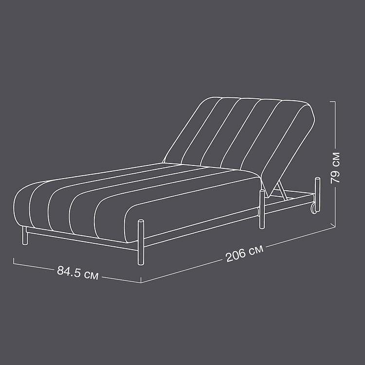 Садовый шезлонг-лежак Luna Lounger, Black акриловая ткань Light Stone - ракурс 9