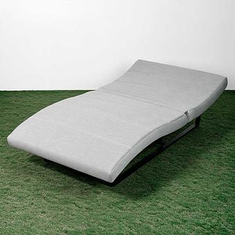 Садовый шезлонг-лежак Wave Lounger, Black акриловая ткань Heather Beige - ракурс 6