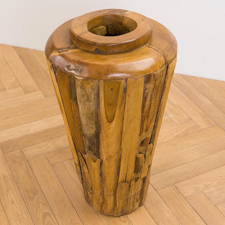 Ваза для цветов из тика Recycled Teak Jar