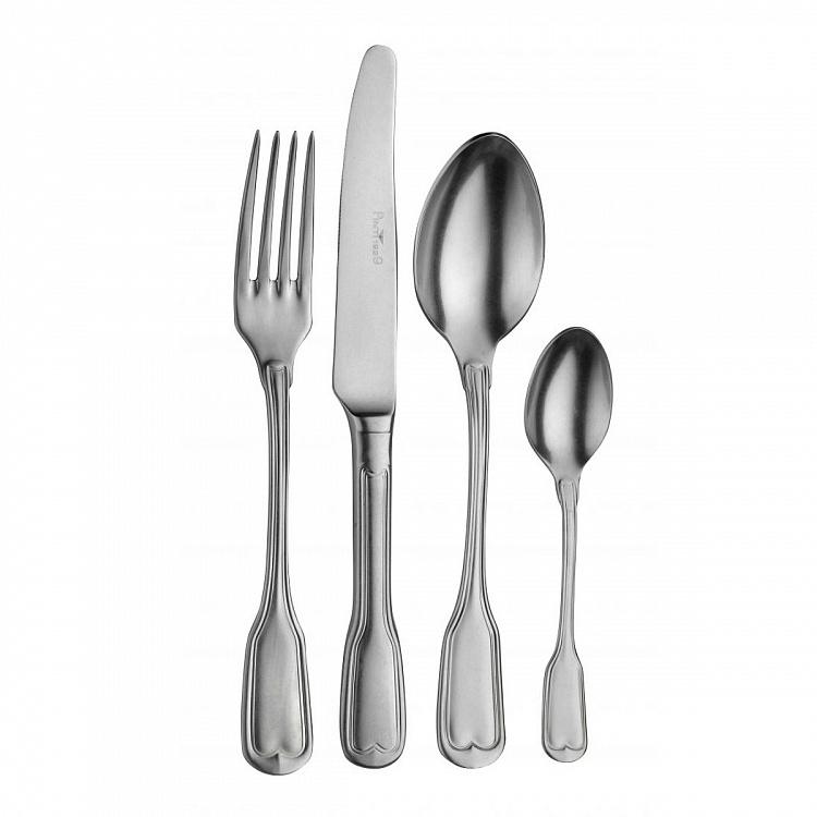 Набор Витториале из 24 матовых столовых приборов на 6 персон по 4 предмета Set Of 24 Cutlery Pieces Vittoriale Stone Washed