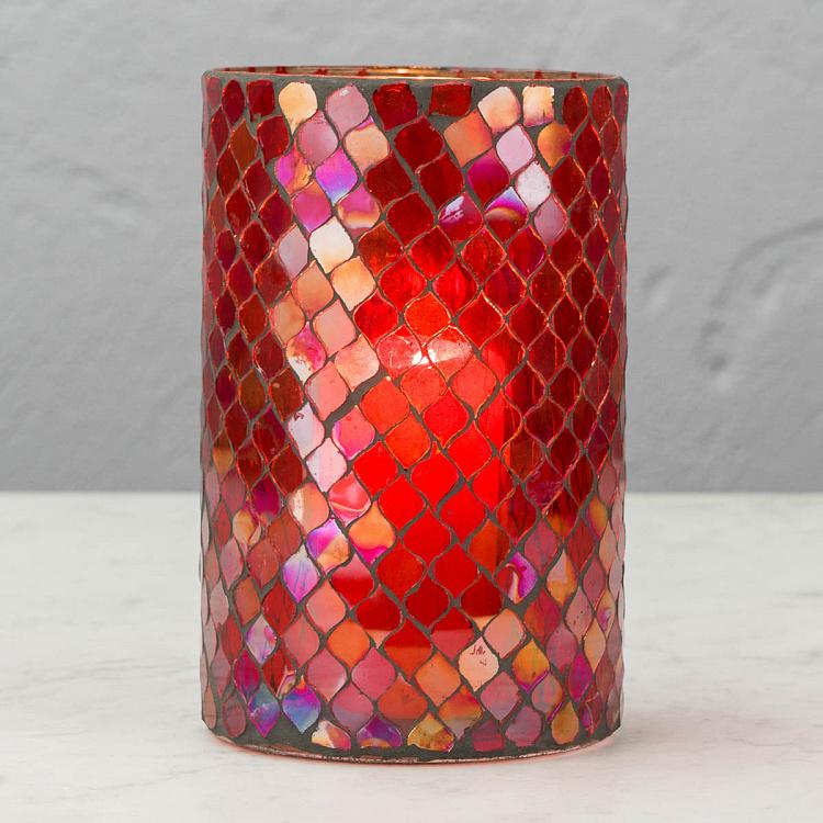 Mosaic Red Votive Holder