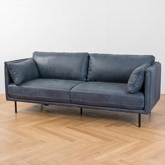 Трёхместный диван Rome 3 Seater натуральная кожа Evening Blue