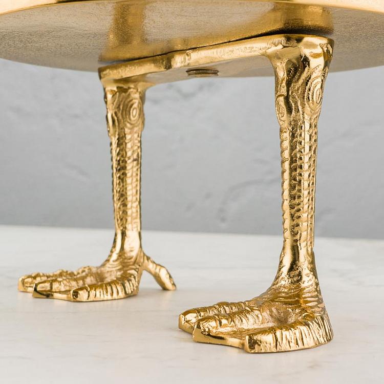 Поднос круглый золотой на утиных ножках Duck Feet Tray Gold