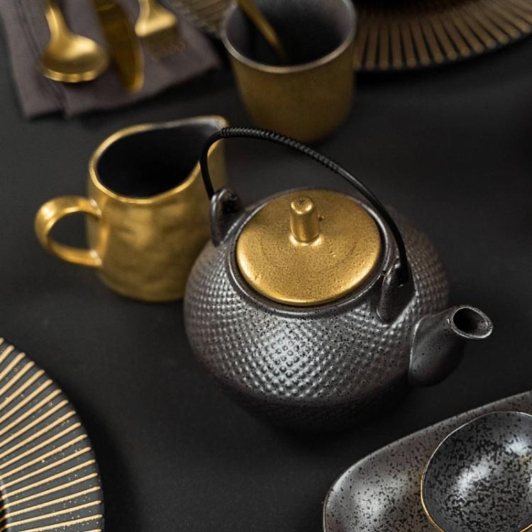 Чёрно-золотой чайник Цейлон Ceylon Tea Pot Black And Gold