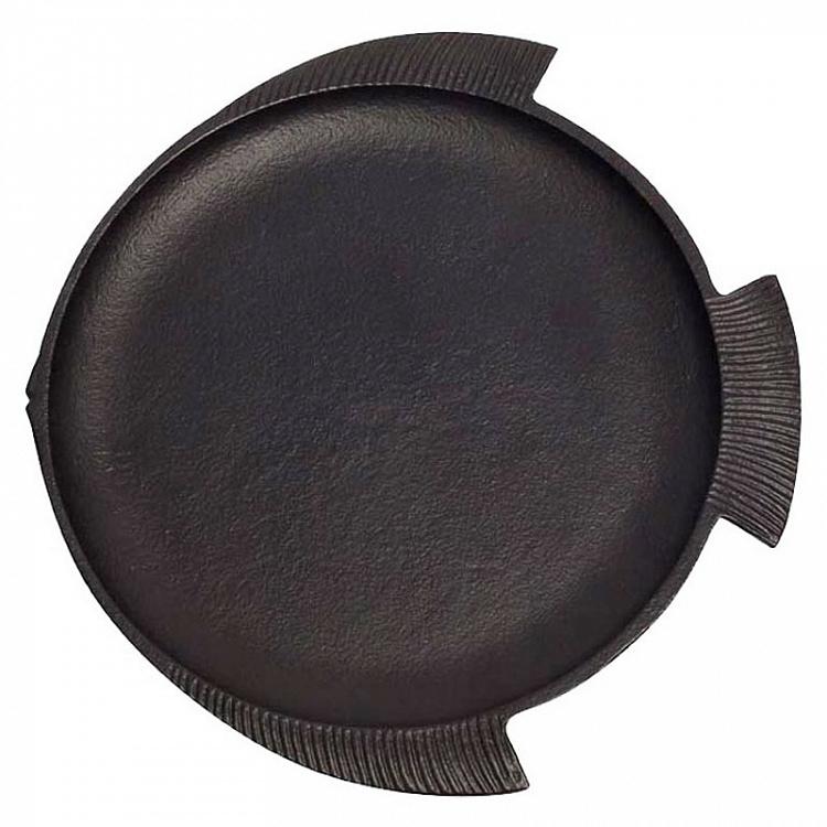 Чёрное круглое блюдо Рыба Black Round Fish Dish