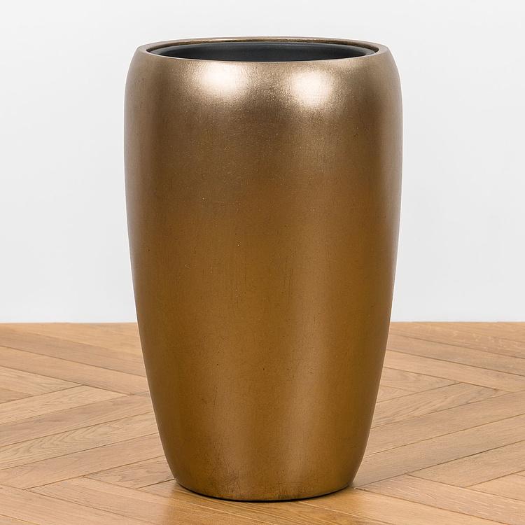 Кашпо Effectory Metal Tall Pot Matte Gold Small