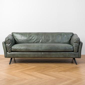 Трёхместный диван Dublin 3 Seater RM натуральная кожа Lawn Green Franco
