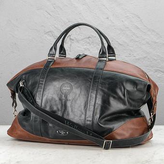 Satchel Weekender Bag, Gray And Dark Brown