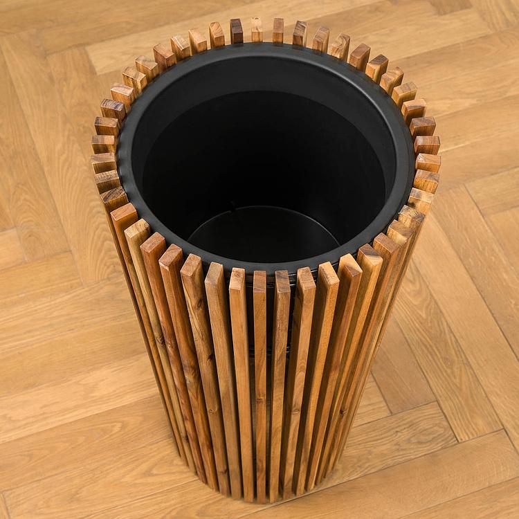 Кашпо Effectory Timberline Tall Pot Dark Wood Large - ракурс 2