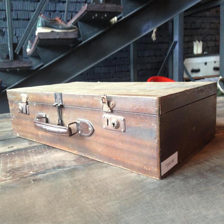 Vintage Suitcase Wooden With Three Locks
