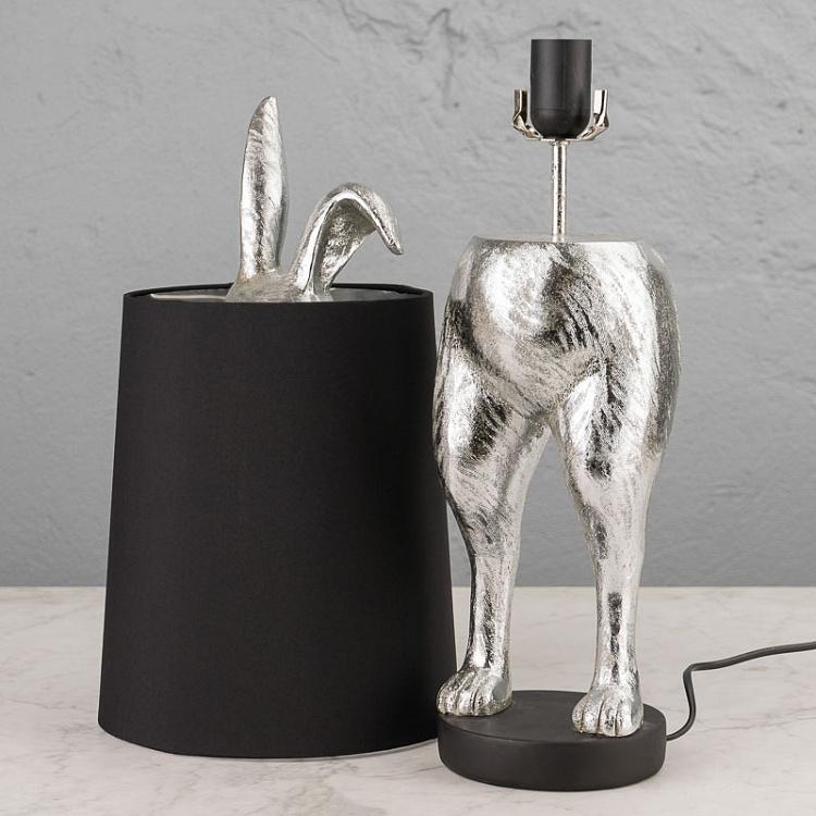 Настольная лампа Серебряный робкий кролик, M Table Lamp Hiding Bunny Silver Black