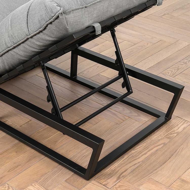 Садовый шезлонг-лежак Reef Lounger, Black акриловая ткань Flanelle - ракурс 7