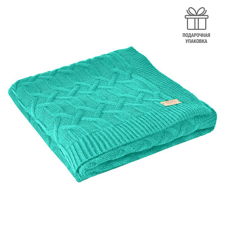 Зелёный шерстяной плед Вермонт в вязаном тубусе, 130x180 см Vermont Plaid Dark Green 130x180 cm