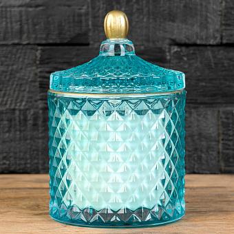 Арома-свеча Aroma Candle In Blue Faceted Glass Cucumber Small