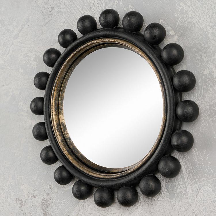 Выпуклое зеркало с чёрными шарами Cracked Black Balls Convex Mirror