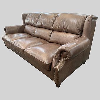 Трёхместный диван Churchill 3 Seater Leather RM натуральная кожа Brown Franco - ракурс 2