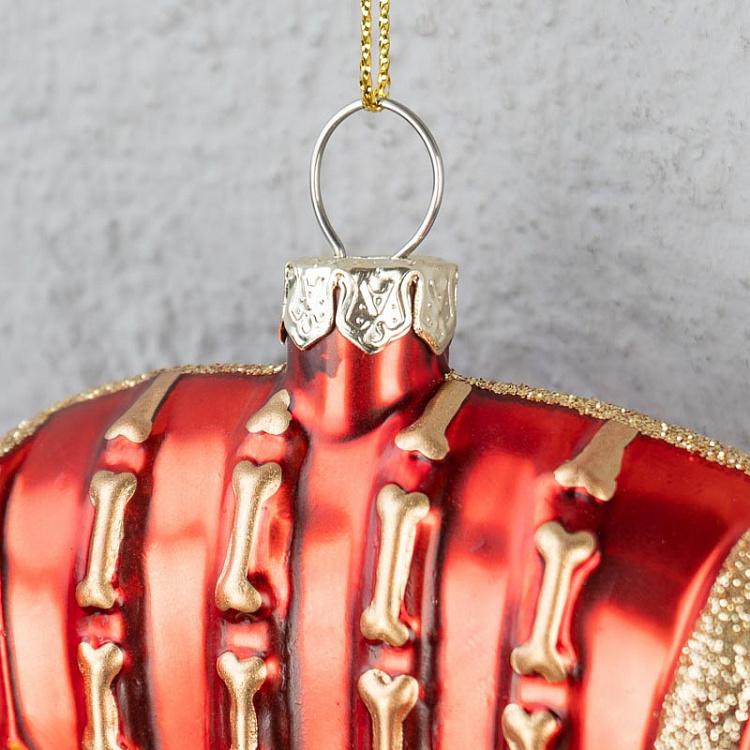 Ёлочная игрушка Собака в кресле Glass Xmas Dog In Sofa Chair Red 11 cm