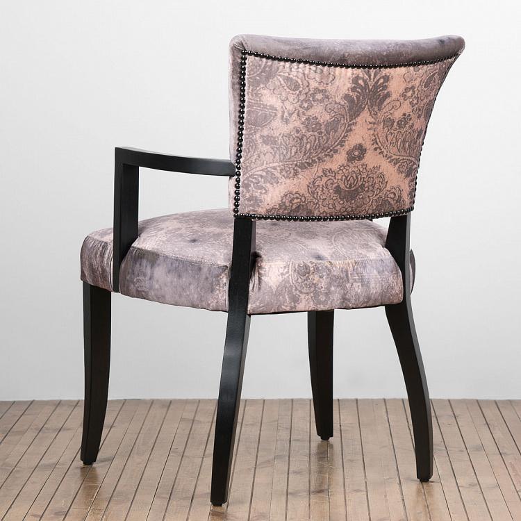 Стул Мими с подлокотниками, чёрные ножки Mimi Dining Chair With Arms, Black Wood