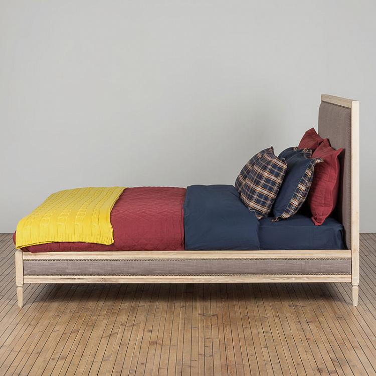 Полутороспальная кровать Александра, стираный лён Alexandra Bed