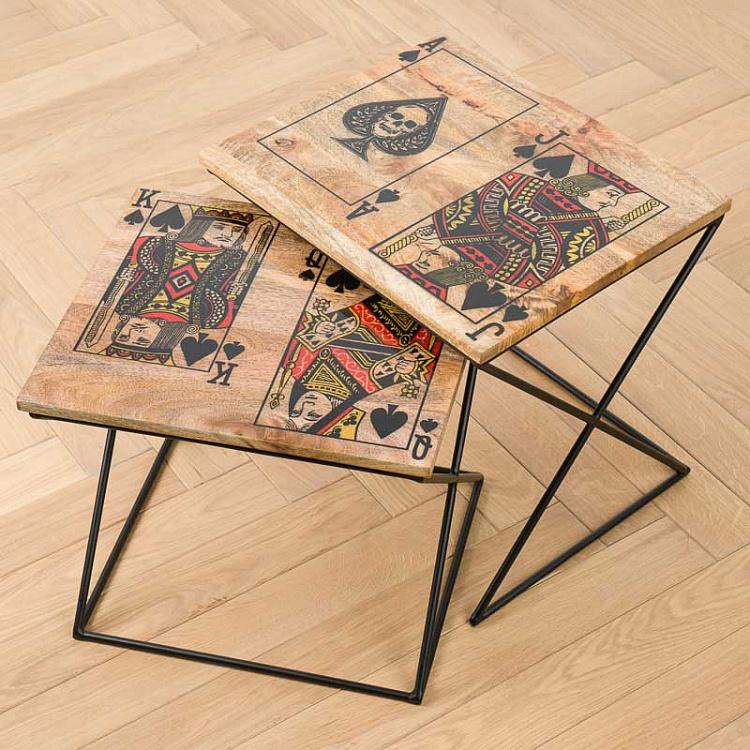 Set Of 2 Card Game Nesting Tables