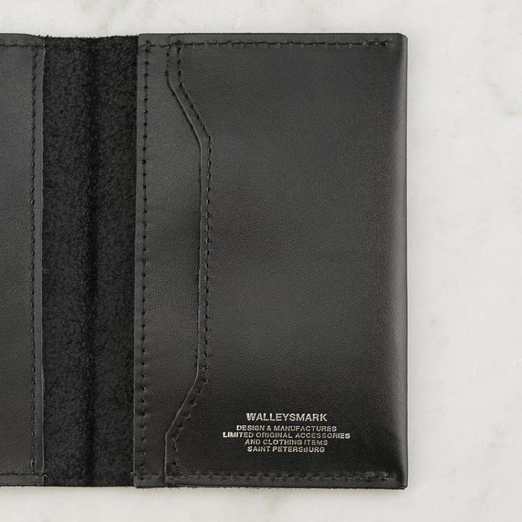 Матово-чёрная кожаная обложка для паспорта Passport Cover, Black