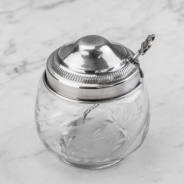 Сахарница и ложка с Короной Small Pot With Crown Spoon