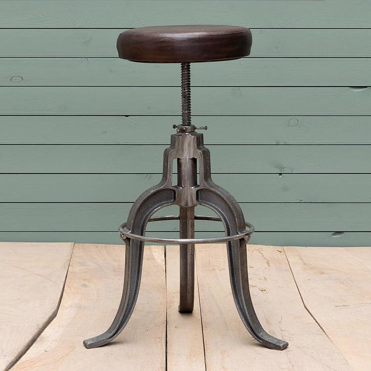 Табурет с кожаным сиденьем Салун Saloon Stool With Leather Seat