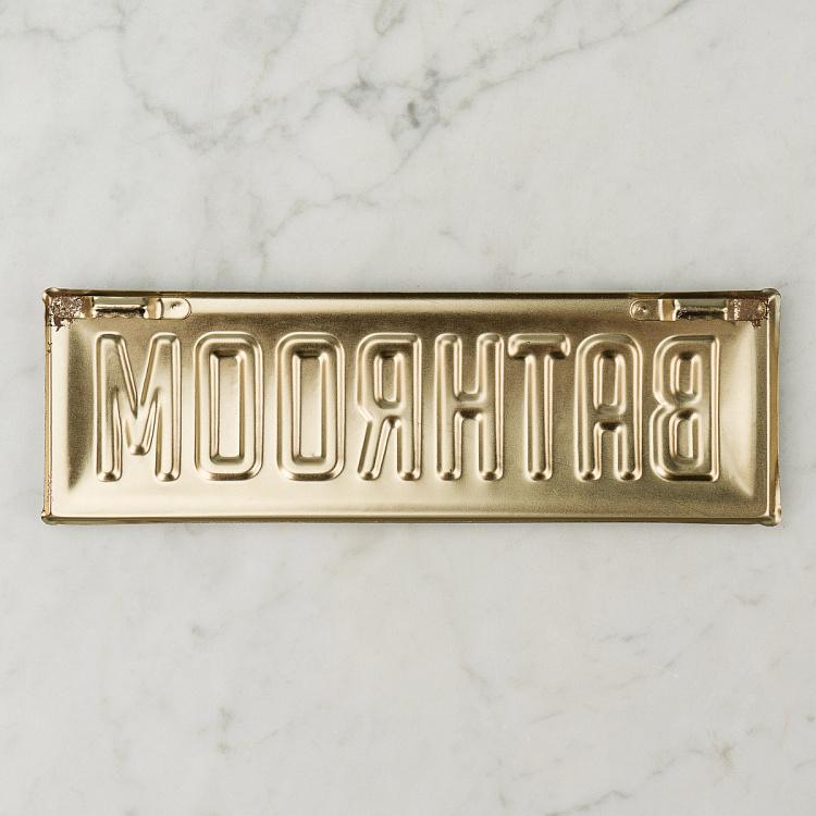 Металлическая табличка Ванная комната 1 Brass Sign Bathroom 1