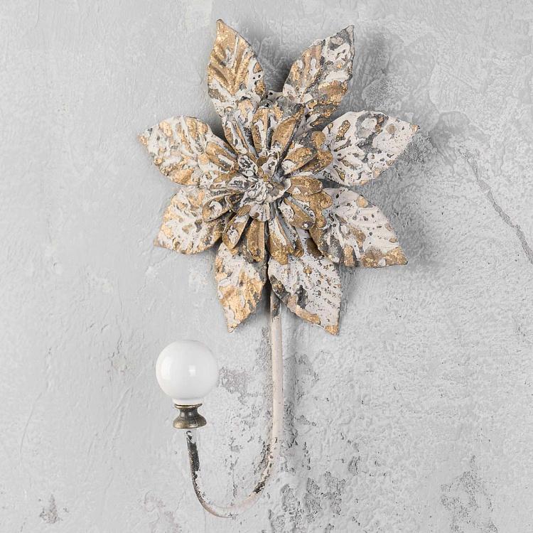 Крючок Античный цветок Flower Antique White Hook