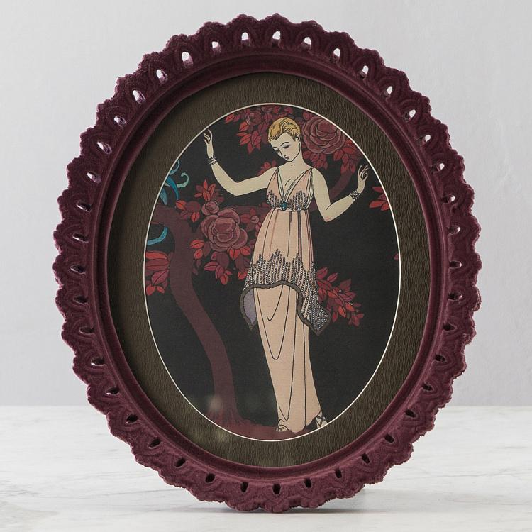 Картина-принт в овальной рамке Позирующая девушка Artdeco Posture Illustration Oval Frame