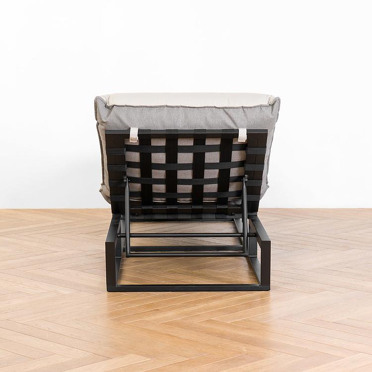 Садовый шезлонг-лежак Reef Lounger, Black акриловая ткань Light Stone - ракурс 6
