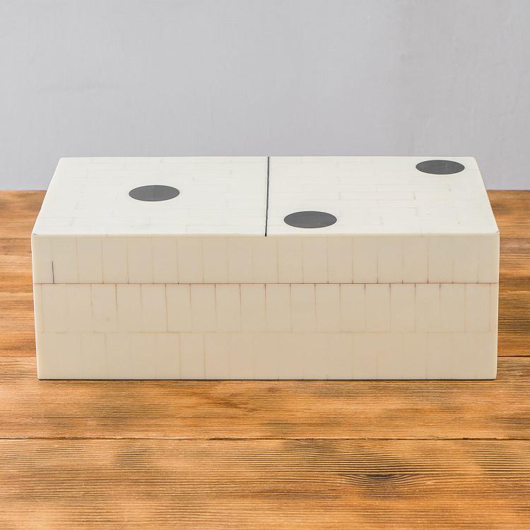 Белая шкатулка с набором домино, XXL XXL Domino Box White