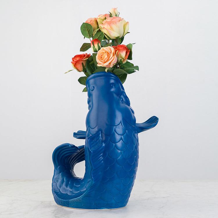 Ваза синего цвета Блабб Blubb Mat Blue Vase