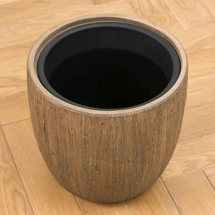 Кашпо-чаша Эффектори, светлый дуб, M Effectory Wood Bowl Pot Light Oak Medium