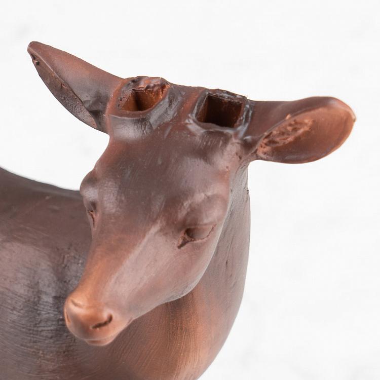 Новогодняя фигурка Прогуливающийся олень Walking Wood Look Deer Brown 46,5 cm