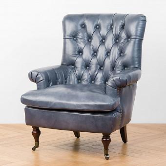 Кресло Castle Chair RM натуральная кожа Dark Blue Master