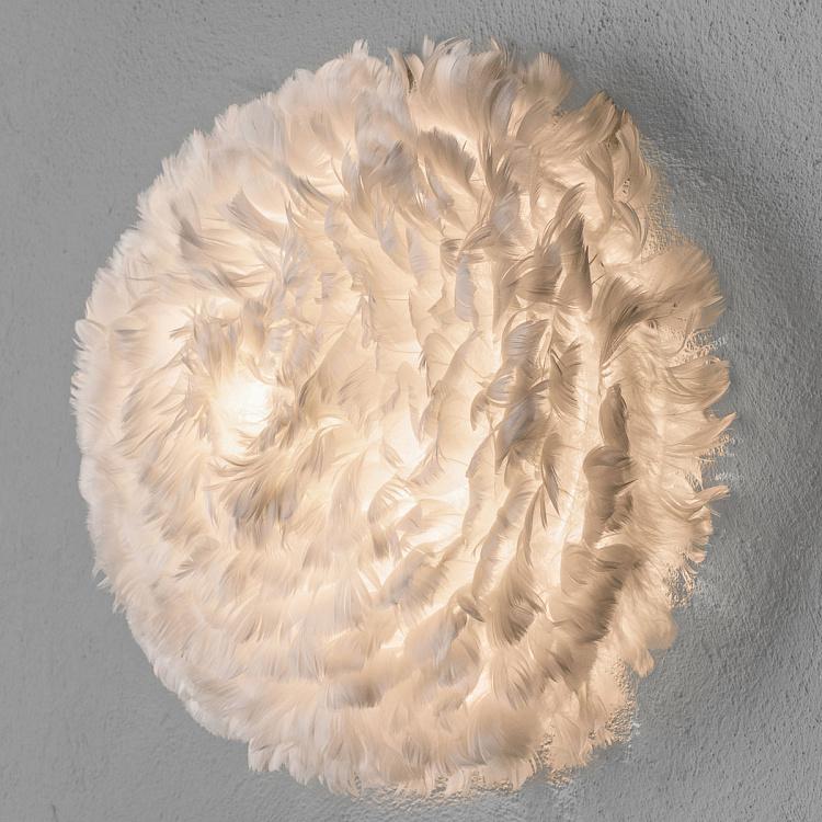 Бра Эос Ап, белые перья, M Eos Up Wallsconce Medium