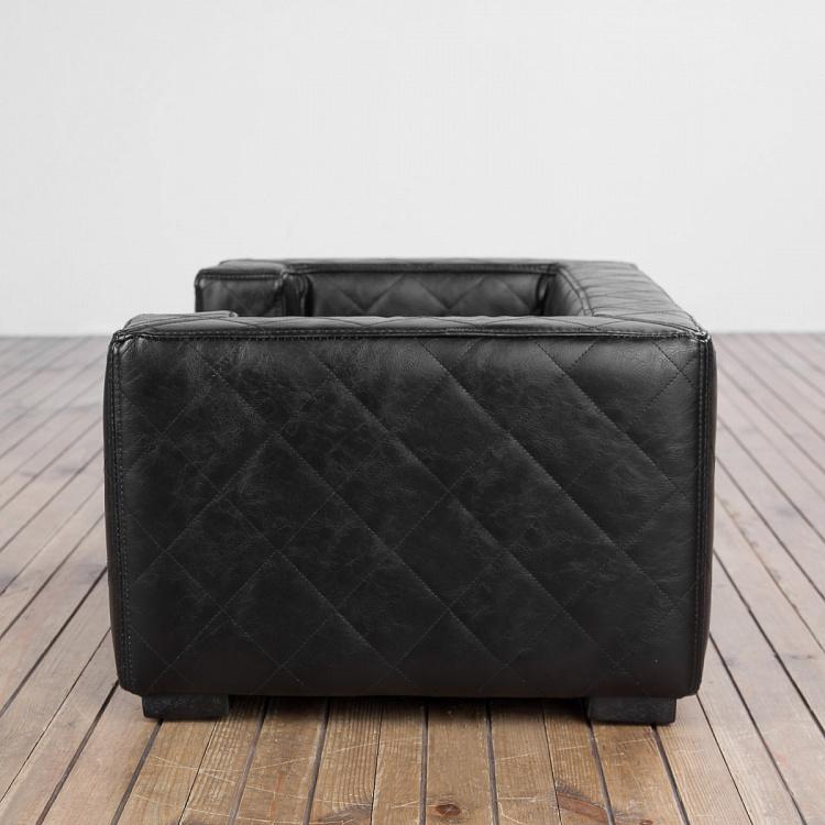 Чёрный диван для собак/кошек Эдоардо с прострочкой Бентли, S Edoardo Sofa Small, Faux Leather Black