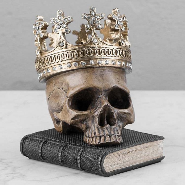 Статуэтка Коронованный череп на книге Skull In Crown On Book