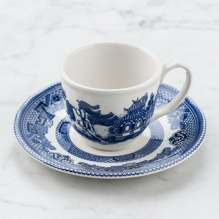 Blue Willow Coffee Cup And Saucer