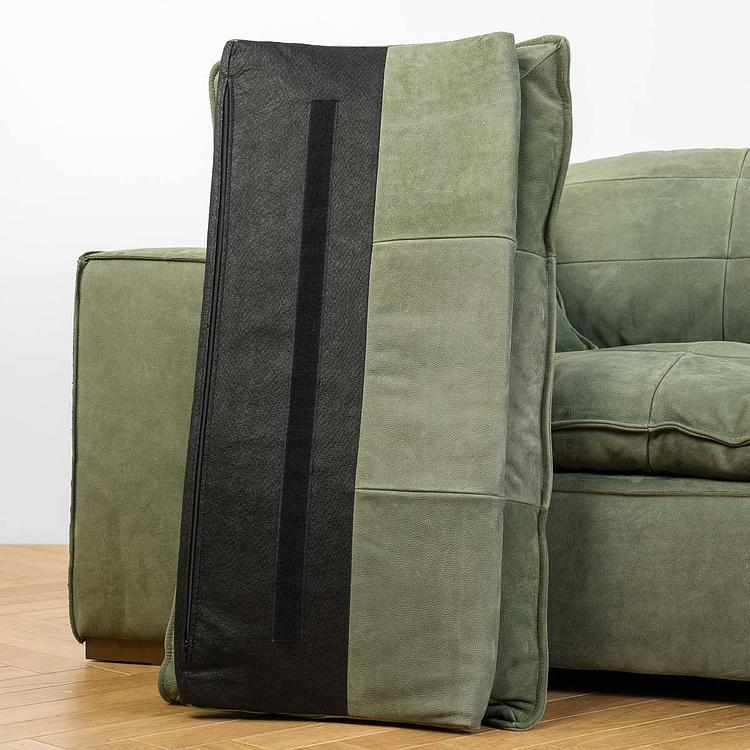 Трёхместный кожаный диван Сити, ножки цвета латуни City 3 Seater, Brass Metal Leather RM