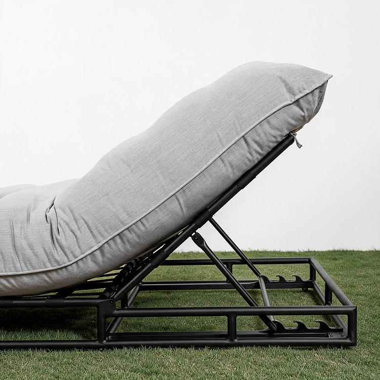 Садовый шезлонг-лежак Coral Lounger, Black акриловая ткань Lead Chine - ракурс 6