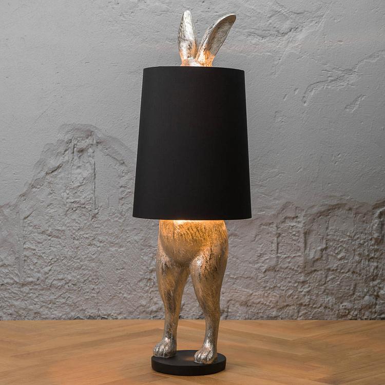 Торшер Робкий кролик с чёрным абажуром Floor Lamp Hiding Bunny Black