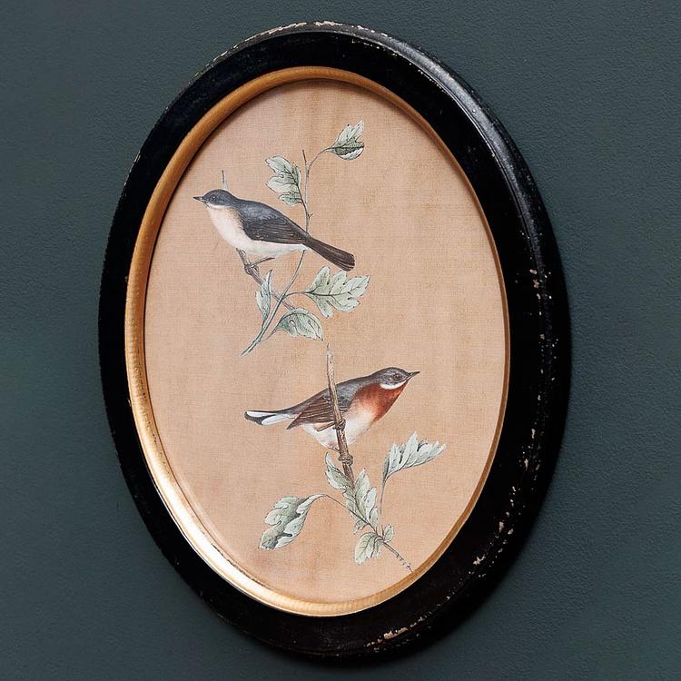 Набор из двух принтов Птицы Филомены Set Of 2 Oval Frames With Birds Philomene