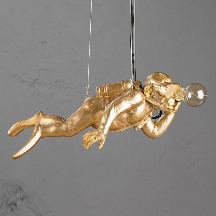 Подвесной светильник Дайвер Дэйв золотого цвета Ceiling Lamp Golden Diver Dave