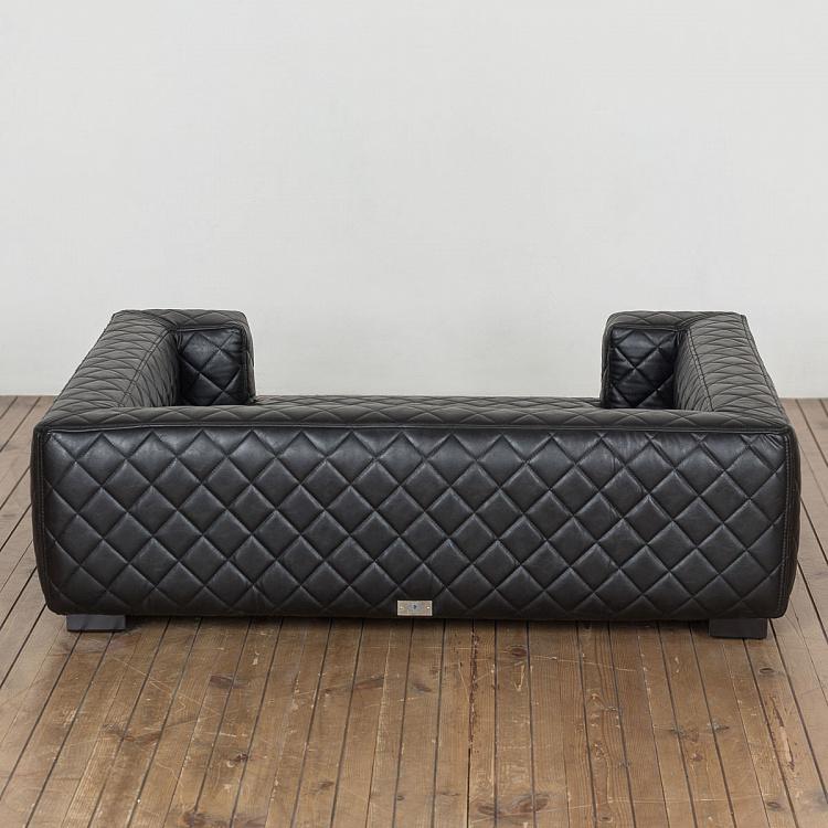 Чёрный диван для собак/кошек Эдоардо с прострочкой Бентли, L Edoardo Sofa Large, Faux Leather Black