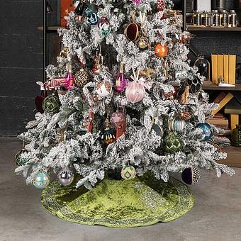 Коврик-юбка под ёлку Silver Beads Christmas Tree Skirt Green 120 cm